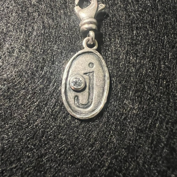 Silpada Silver 'J' Charm with Crystal Accent - Picture 2 of 3